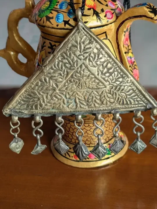 Exquisite Kashmiri Antique Triangle Pendant with Deep Detailing | Heritage Accessory