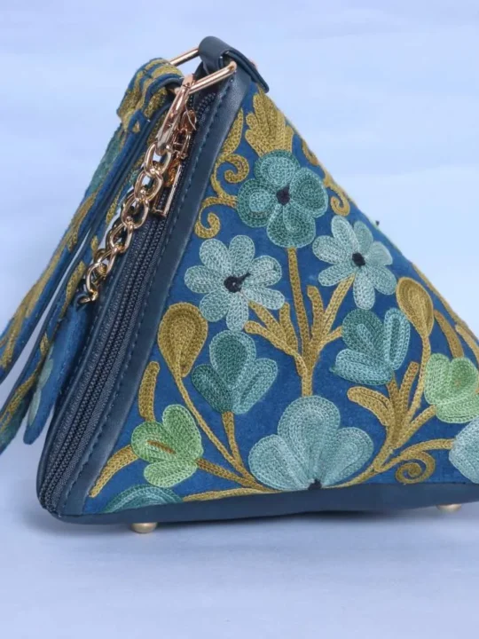 Meher Teal Aari Embroidered Potli
