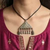 Vintage Kashmiri Triangle Pendant with Traditional Work | Sophisticated Jewelry