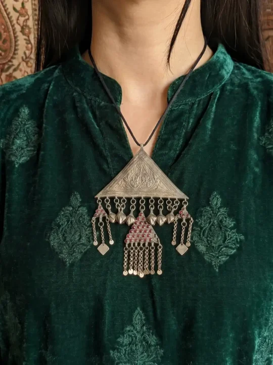 Antique Kashmiri Triangle Pendant | Classic Vintage Ornament