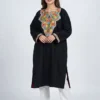 Black Aari and Zari Fleece Loose Pheran | Phiran - Sonwari Collection [57, 44]