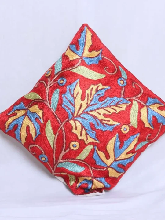 Blue-Yellow Chinari Chain Stitch Cushion Cover 12*12 | Set of 2 | Barzul Collection