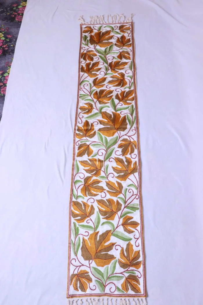 Artistic Dusoot Cotton Runner with Vibrant Silk Thread Embroidery (5x1 ft) - Image 2