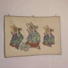 Elegant Handmade Dusoot Cotton Wall Hanging with Rabbit Eating Carrot Woolen Thread Work (3x2 ft)