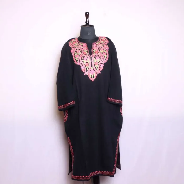 Stylish Black Aari Worked Cashmilon Pheran | Baghi-Mehtab Collection - Image 2