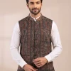 Side Ze Paisely Stylish Kani Men's Waist Coat | Nehru Jacket - Sonwar Collection