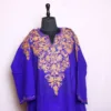 Graceful Royal Blue Front-Back Aari Work Pheran in Soft Cashmilon Fabric - Baghimehtab collection