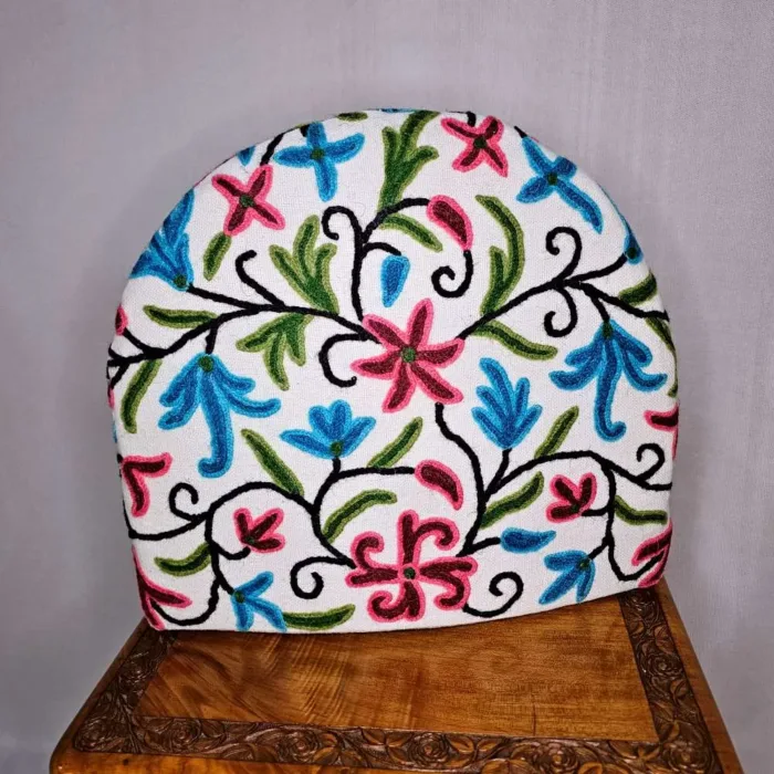 Kashmiri Tea Cozy With Hand Crewel Embroidery | Floral Baghat