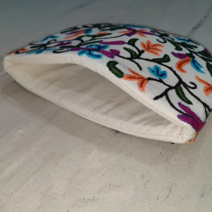 Floral Sabzar Kashmiri Crewel Tea Cozy with Hand Embroidery | Bulbul - Image 3