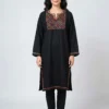 Black Needlework Pheran for Women in Cashmilon Fabric - Saidakadal Collection [47, 44]