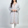 Grey Soft Tweed Pheran With Hand Sozni