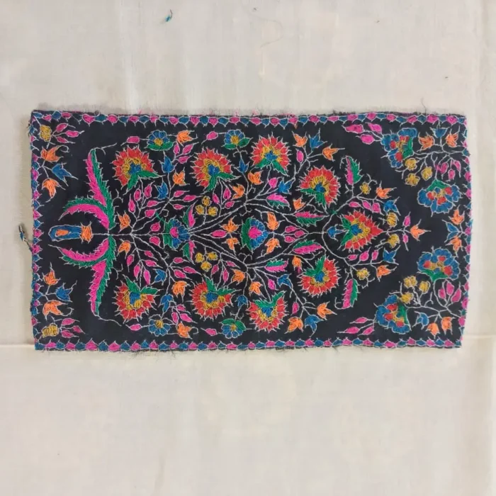 Black Sozni Embroidered Patch | Hand Kadhai Patch