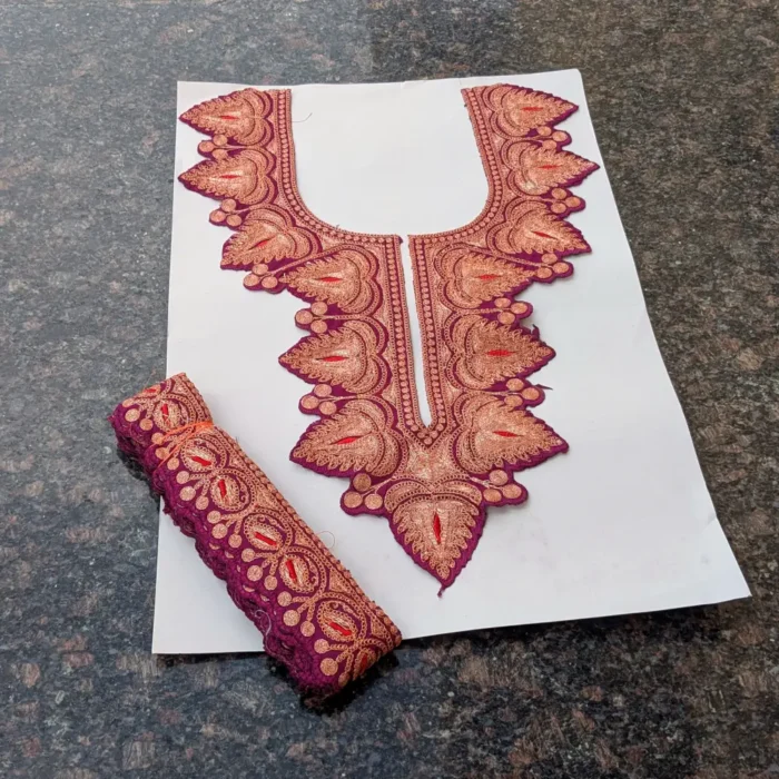Purple & Copper Botte Tillawork Patch and (4.5m) Lace - Wular Collection