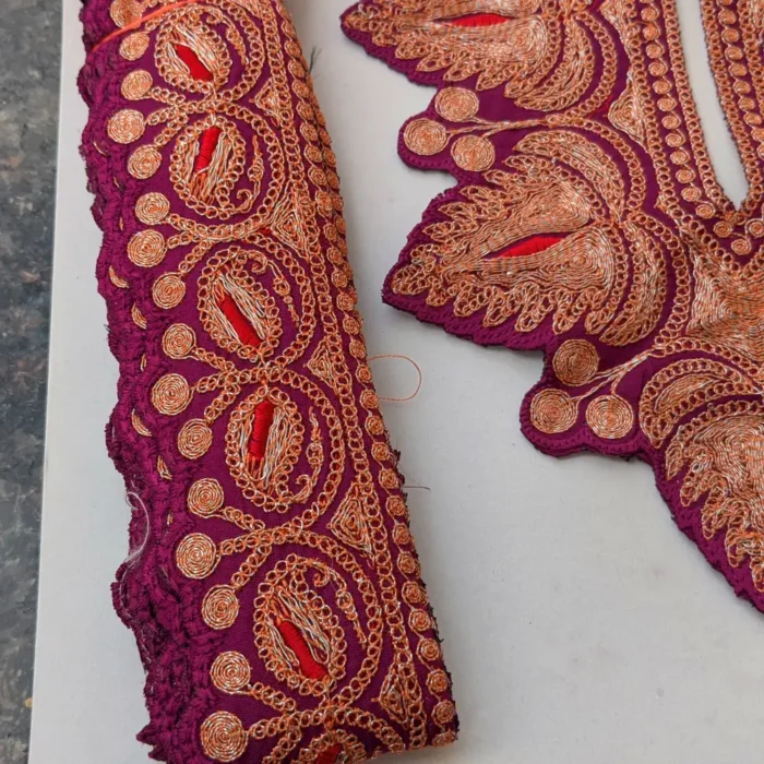 Purple & Copper Botte Tillawork Patch and (4.5m) Lace - Wular Collection - Image 2