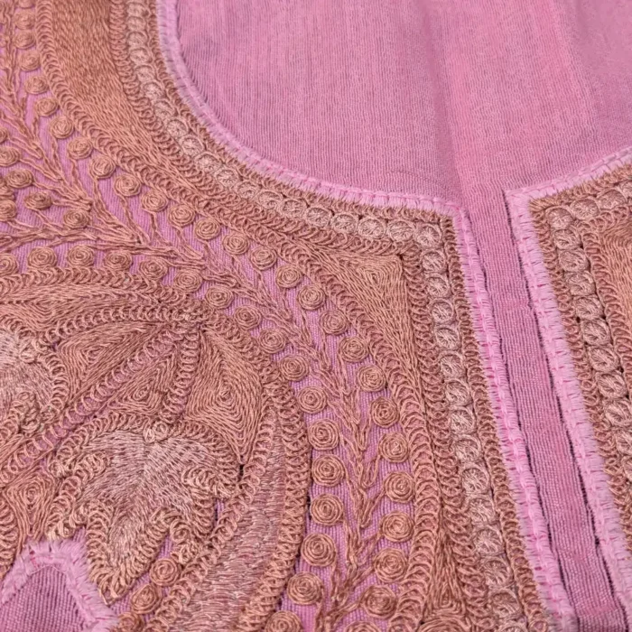 Pink & Golden Designer Kashmiri Tilla Embroidered Patch with Sleeve, Daman, and Booti - Image 2