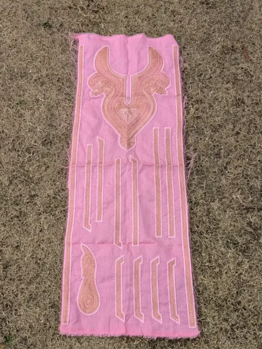 Pink & Golden Designer Kashmiri Tilla Embroidered Patch with Sleeve, Daman, and Booti