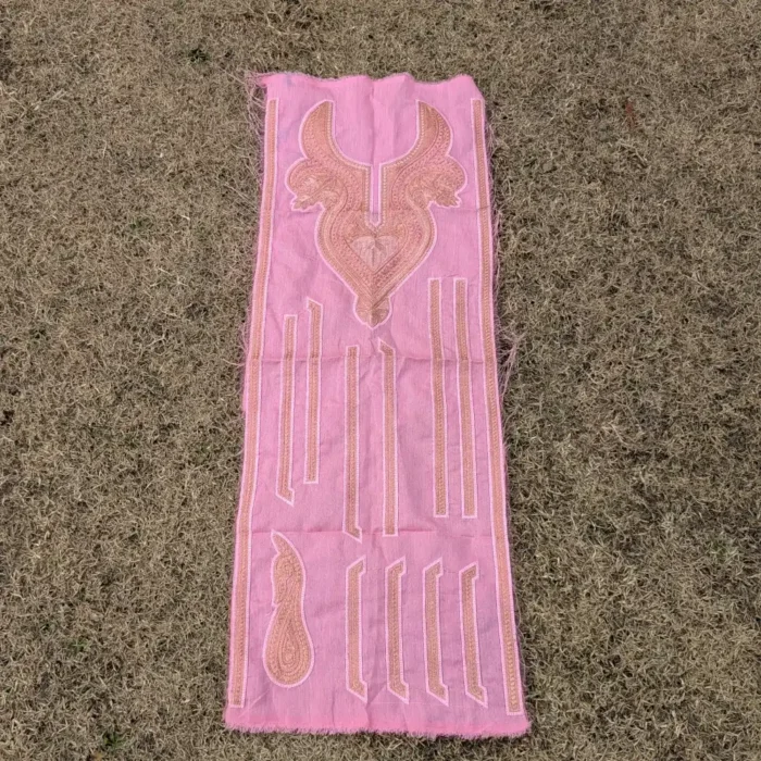 Pink & Golden Designer Kashmiri Tilla Embroidered Patch with Sleeve, Daman, and Booti
