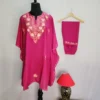Soft & Elegant Kashmiri Boothidar Kaftan Set with Aari Work in Summer Cool Fabric – Nowhatta Collection