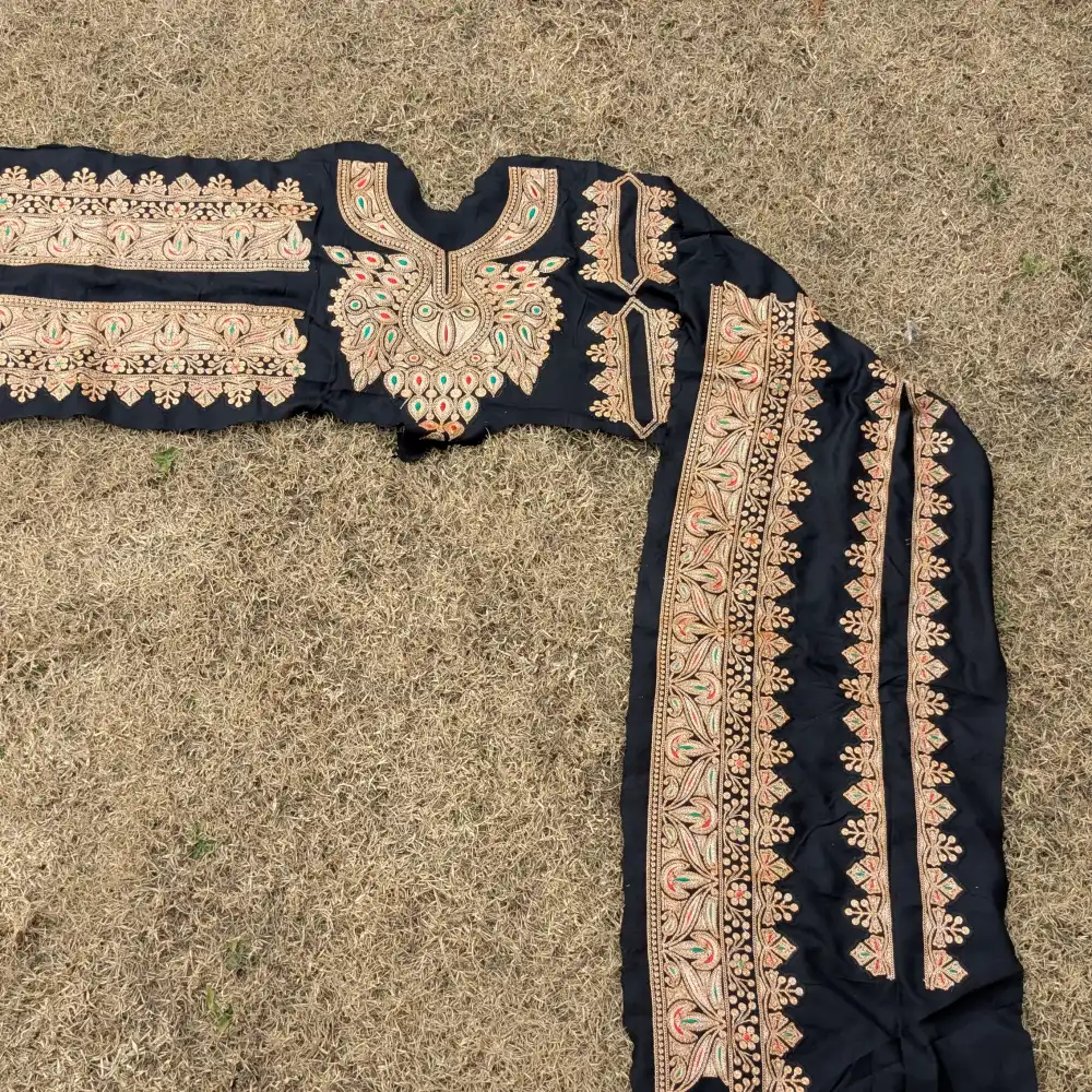 Black and Golden Designer Tilla Patch With Border, Pocket and Sleeves Lace – Koraab Collection - Image 4