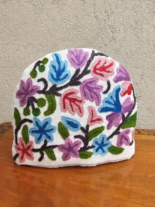 Kashmiri Tea Cozy With Hand Crewel Embroidery | Small Size | Poshbaagh