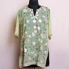 Trendy Pale Green Georgette Kurti with All Over Kashmiri Aari Embroidery - Gulbano Collection