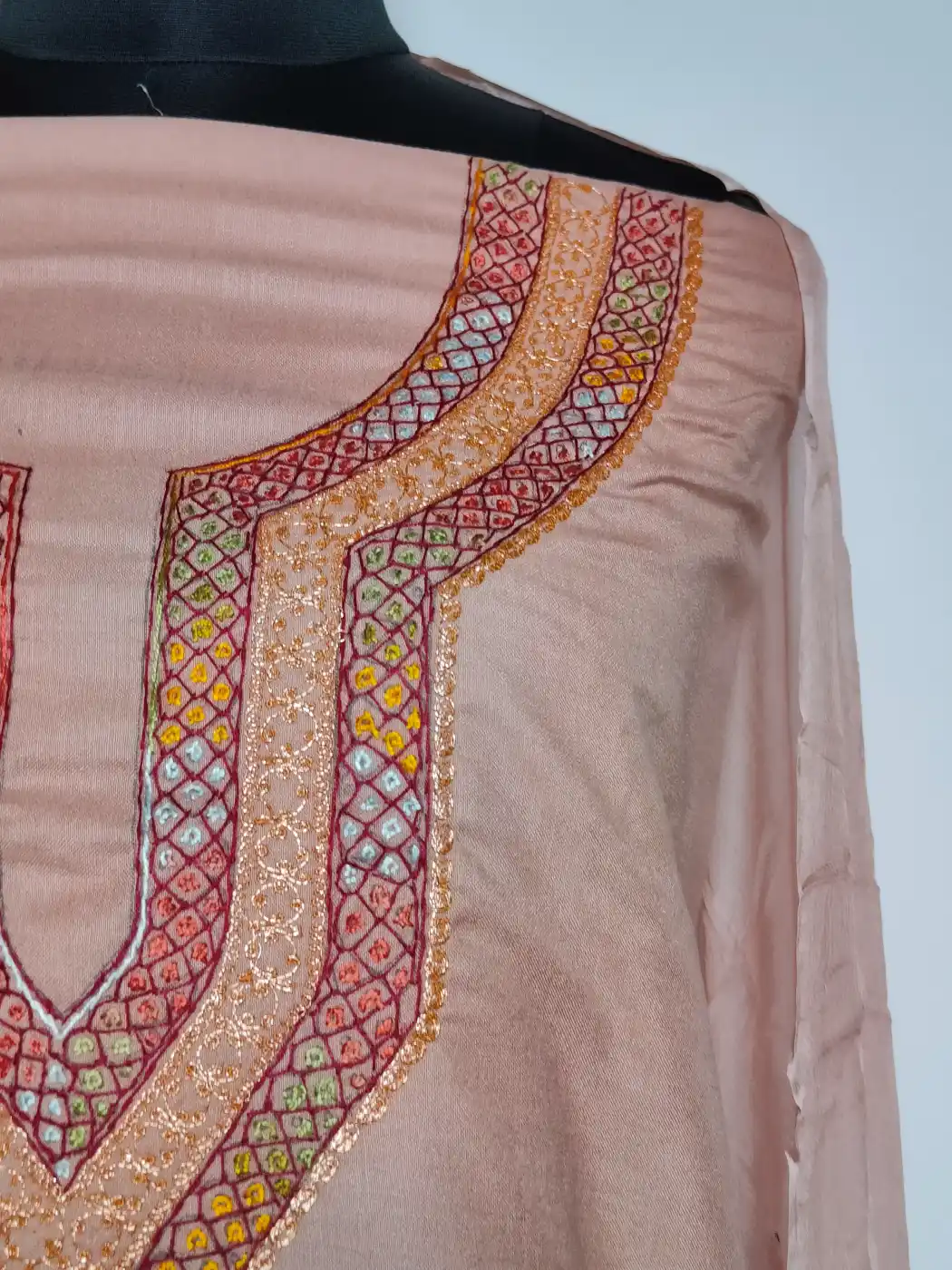 Pinkish 3PC Cotton Kashmiri Suit With Dupatta