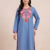 grey kashmiri kurti with aari embroidery
