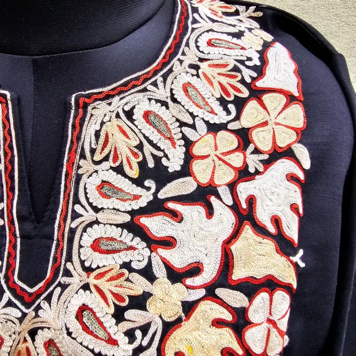Black Kashmiri Work Top with Aari Embroidery - Image 4