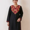 Black Kashmiri Cotton Kurti Dress with Aari Embroidery
