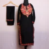 Kashmiri Black Summer Cool Kurta Set with Aari Embroidery - Nowhatta Collection