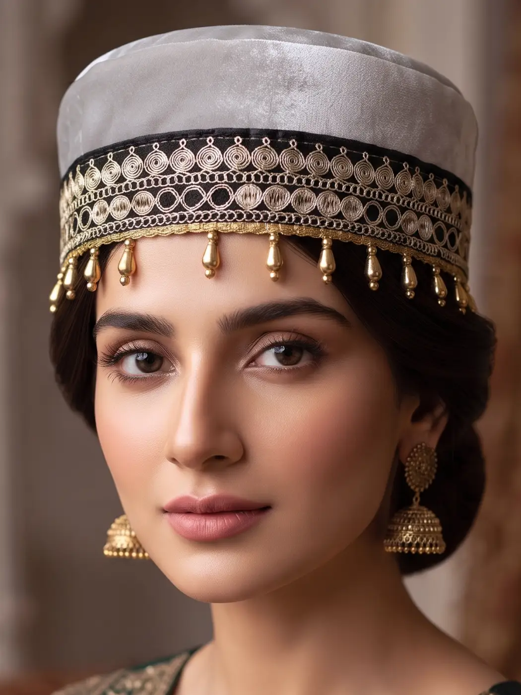 Kashmiri Wedding Cap with Traditional Tilla Work