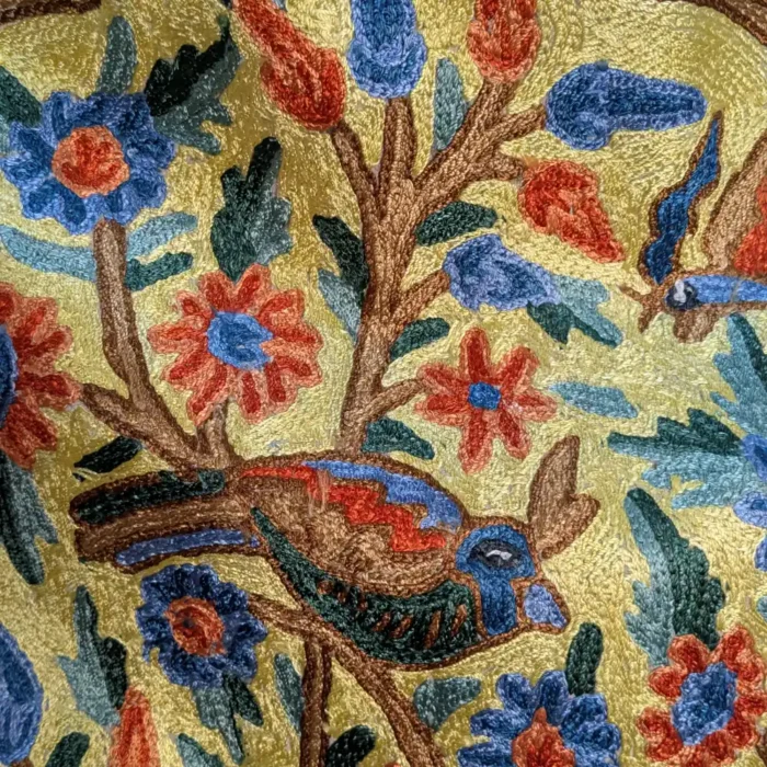 Artistic Weave Dusoot Cotton Chain Stitch Bird and Tree Design Wall Hanging (3×2 ft) - Image 3