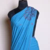 Blue Hand Sozni Embroidery Saree - Dal Jheel