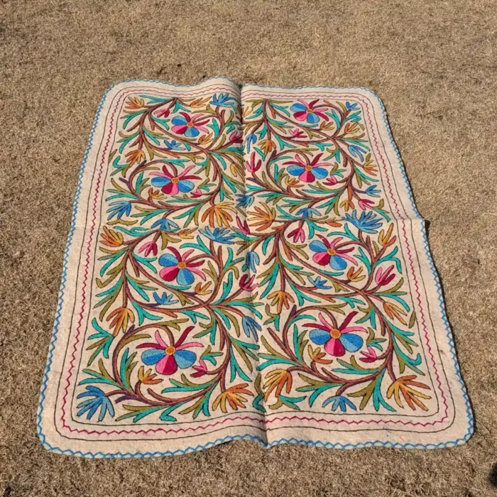 Authentic Kashmiri Pure Wool Namda | Intricate Hand Aari Work (6x4 ft)