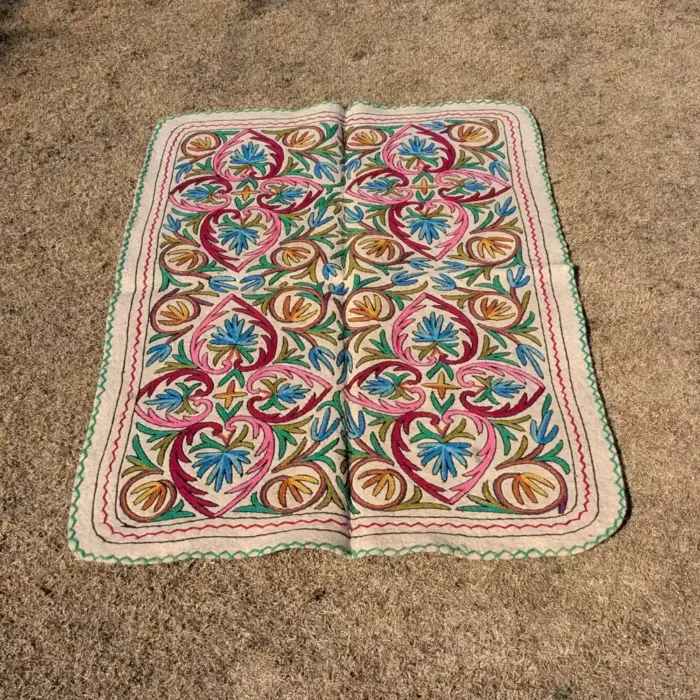 Kashmiri Hand Aari Embroidered Pure Wool Namda (5.5 x 4 ft)