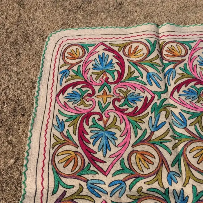 Kashmiri Hand Aari Embroidered Pure Wool Namda (5.5 x 4 ft) - Image 2