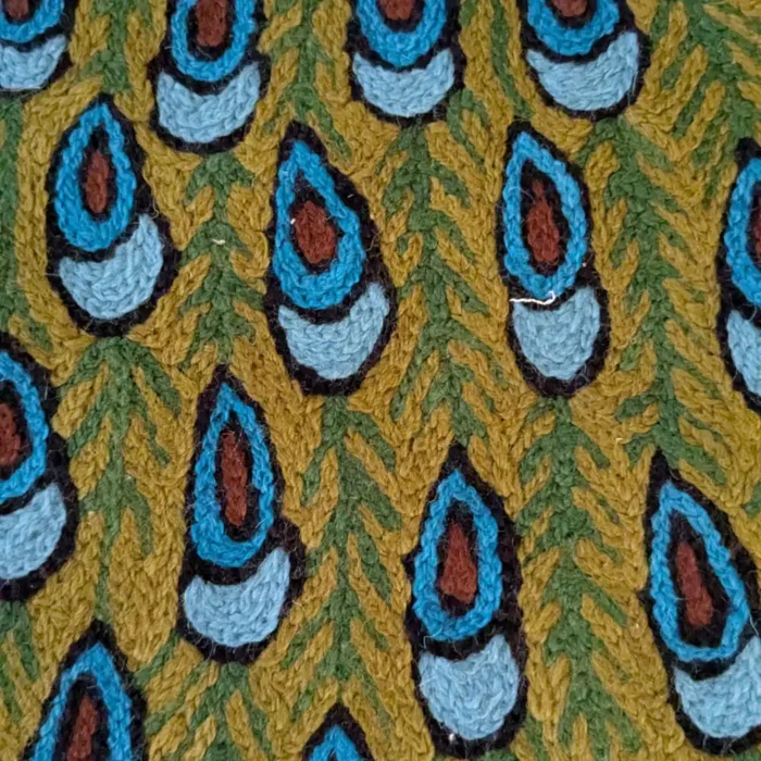 Traditional Long Embroidered Chain Stitch with Big Peacock Motif - Runner for Hallway, Kitchen & Living Spaces | Wall Hanging (4x1ft) - Image 3