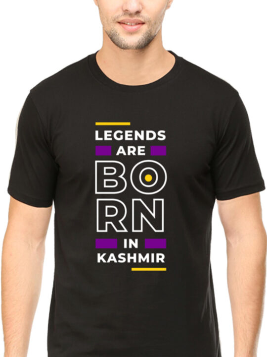 Legends are Born in Kashmir Black T-Shirt