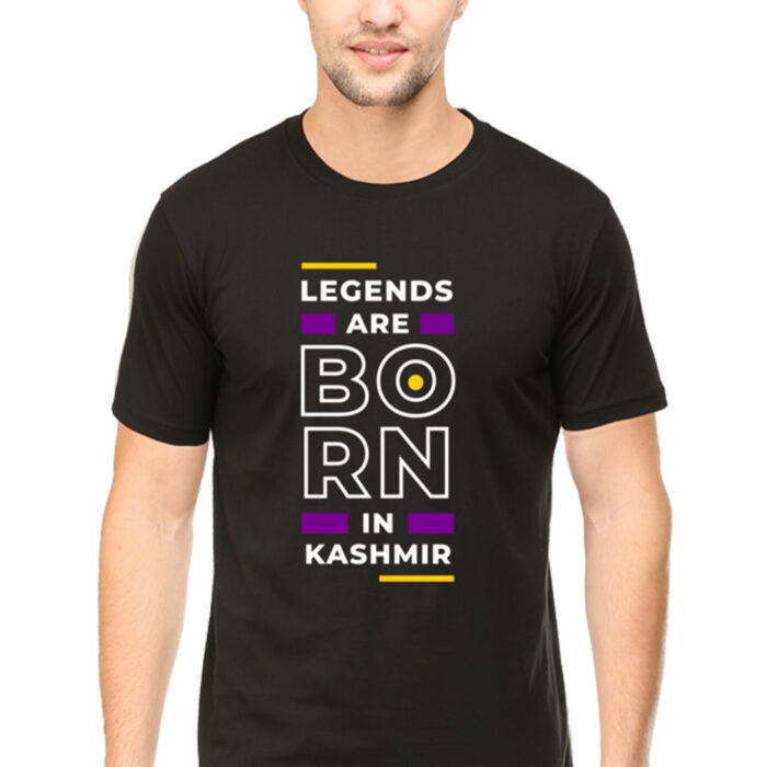 Legends are Born in Kashmir Black T-Shirt