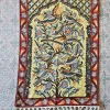 Majestic Bloom Chain Stitch Birds on Tree Design Wall Hanging (3x2 ft)