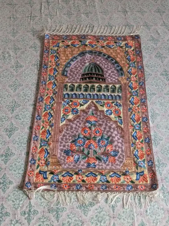 Traditional Cotton Namaz Mat with Hand Embroidery (3.5x2 ft)