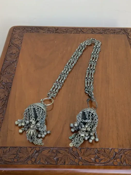 Vintage Kashmiri Kanavaji Earrings | Handcrafted Traditional Overhead Jewelry
