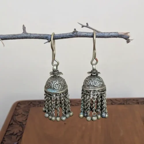 Kashmiri Vintage Jhumka | Traditional Dome-Shaped Earrings with Ethnic Detailing