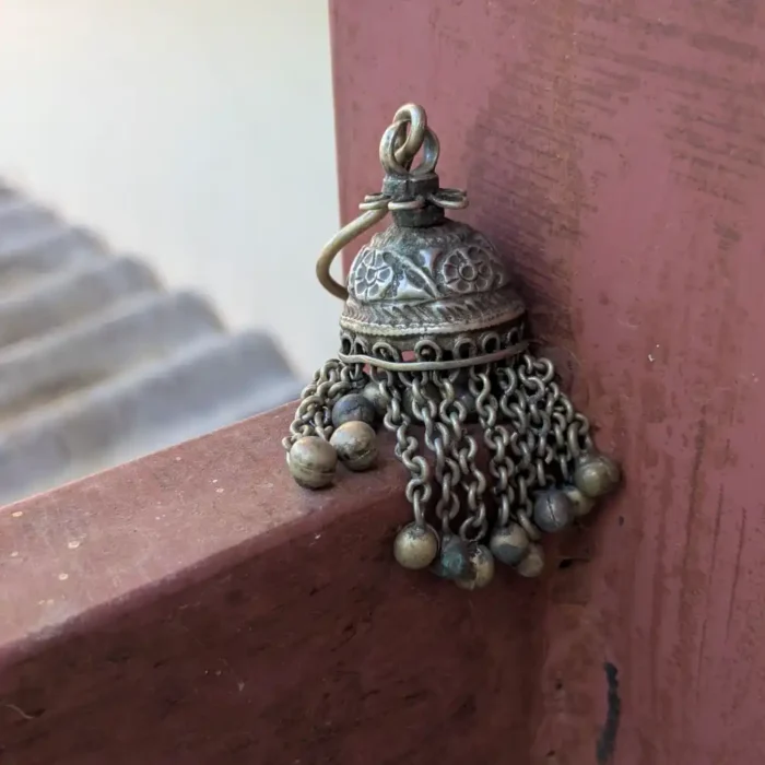Kashmiri Vintage Jhumka | Traditional Dome-Shaped Earrings with Ethnic Detailing - Image 3
