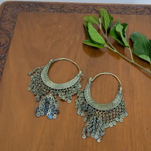 Kashmiri Jhumka Bali | Antique Fusion Earrings with Tribal Elegance
