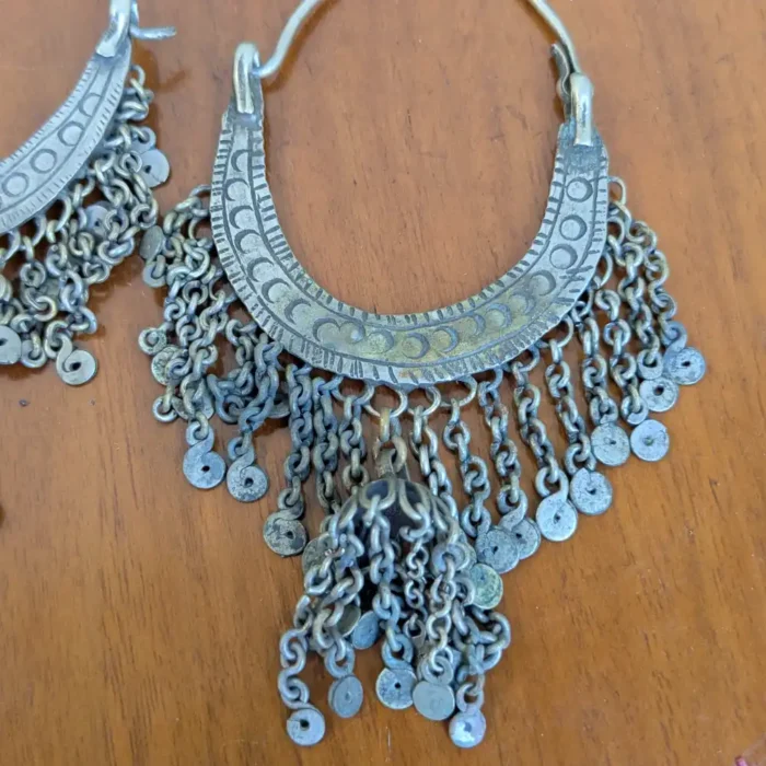 Kashmiri Jhumka Bali | Antique Fusion Earrings with Tribal Elegance - Image 2