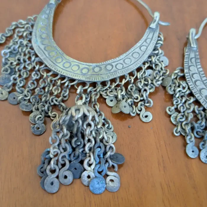 Kashmiri Jhumka Bali | Antique Fusion Earrings with Tribal Elegance - Image 3
