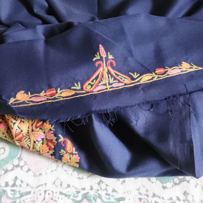 Blue 2PC Summer Cool Unstitched Fabric with Kashmiri Aari Embroidery - Zikrejaan Collection - Image 4