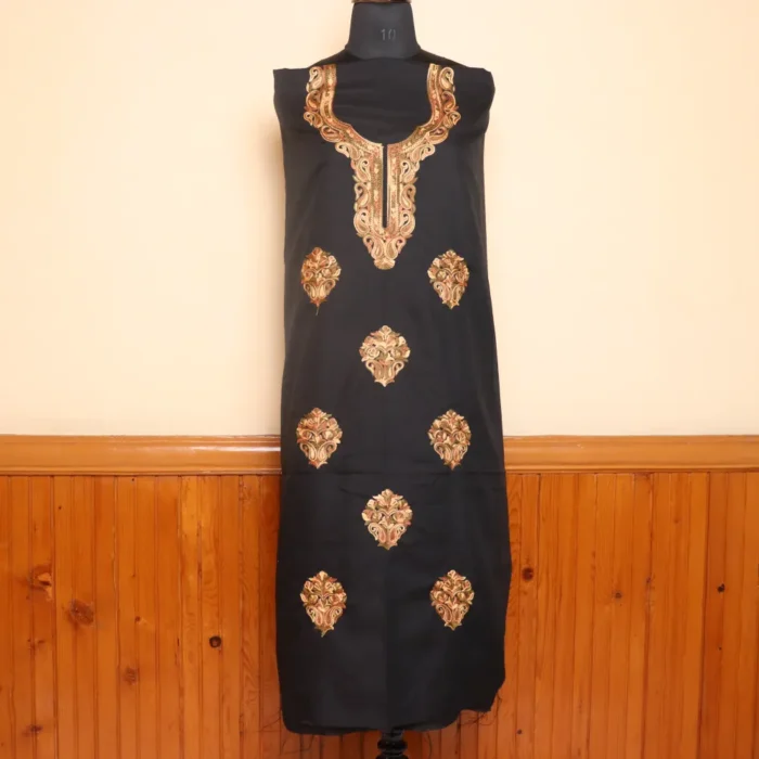 Black Aari Worked 2pc Summer Cool Suit | Dal Jheel Collection