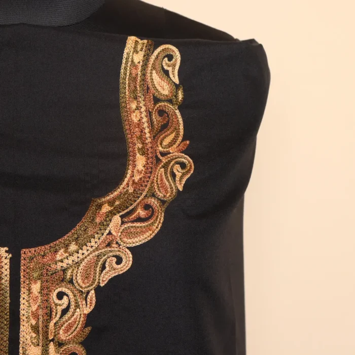 Black Aari Worked 2pc Summer Cool Suit | Dal Jheel Collection - Image 3
